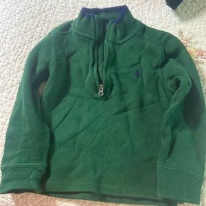 Ralph Lauren forest green and navy zip sweater.